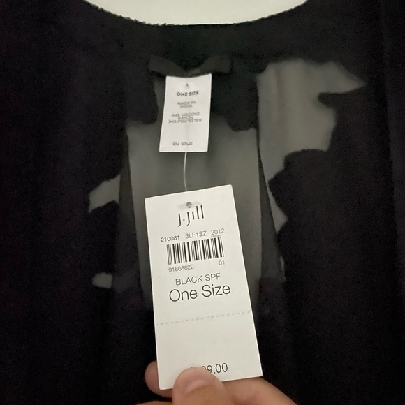 J. Jill Ruana Velvet Burnout Cardigan One Size Kimono Duster Purple Floral - Picture 8 of 9